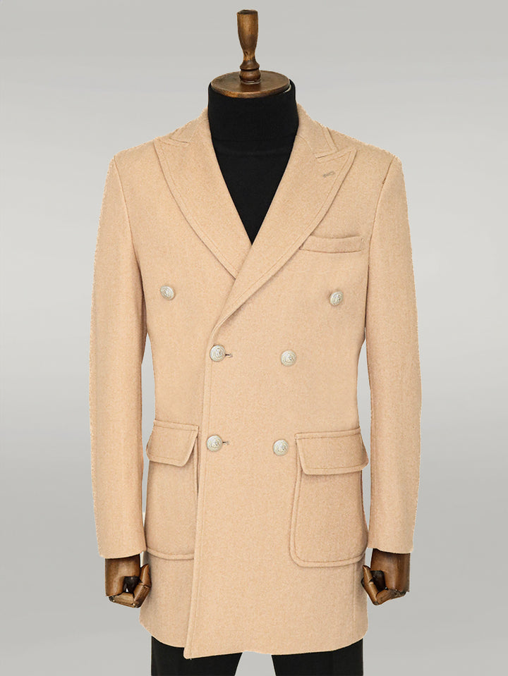 Cappotto doppiopetto da uomo in lana e cashmere con bottoni in metallo - Wessi