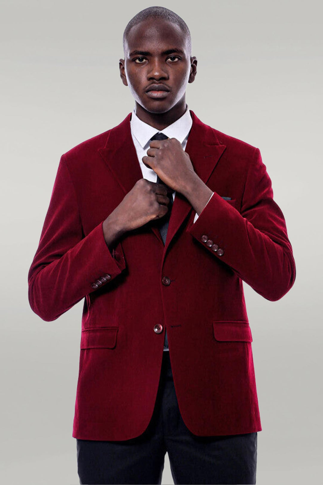 Blazer Homme Bordeaux En Velours à Revers Large - Wessi