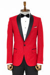 Chaqueta de esmoquin con solapa chal burdeos - Wessi
