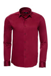 Бордовая мужская рубашка Slim Fit с длинным рукавом - Wessi