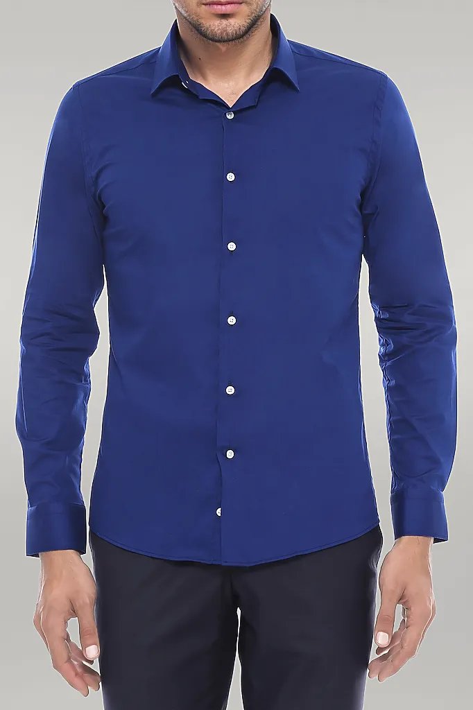 Мужская рубашка Slim Fit цвета индиго | Весс