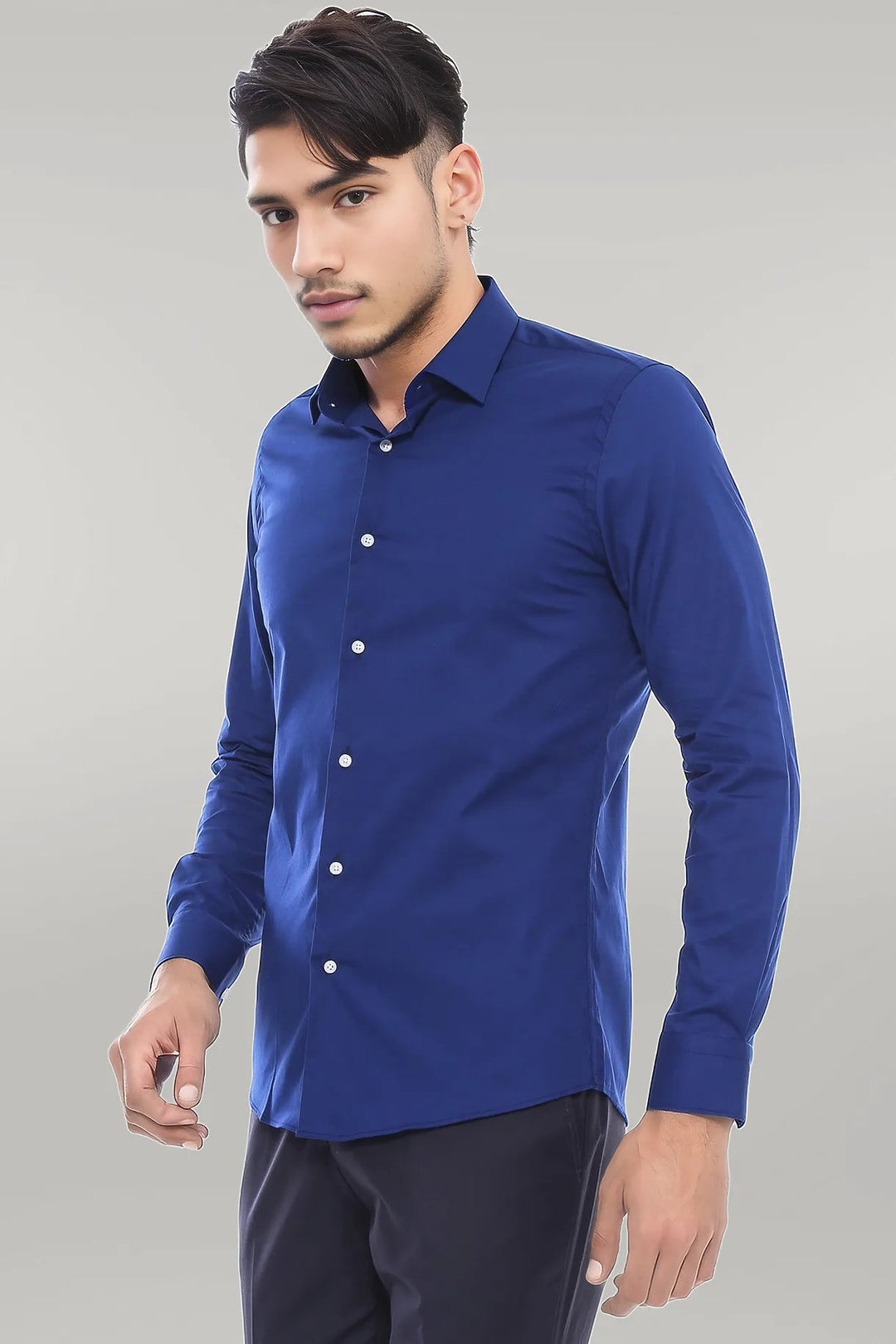 Мужская рубашка Slim Fit цвета индиго | Весс