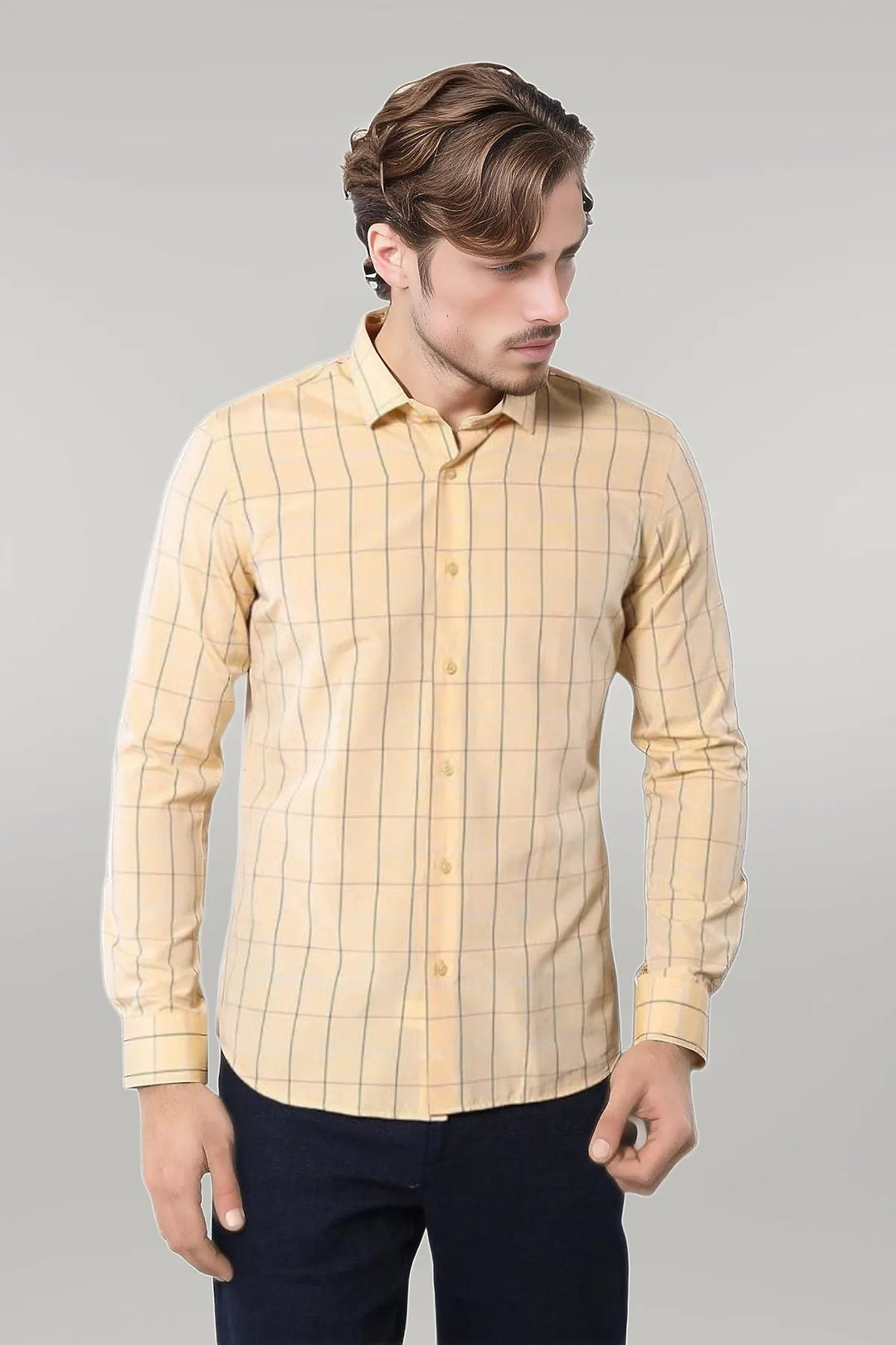 Chemise à carreaux jaune pour homme | Wess