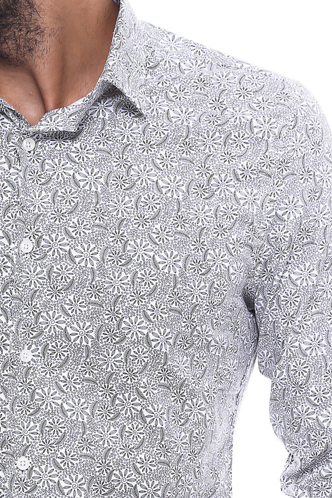 Camicia slim fit con motivo floreale | Wessi - Wessi