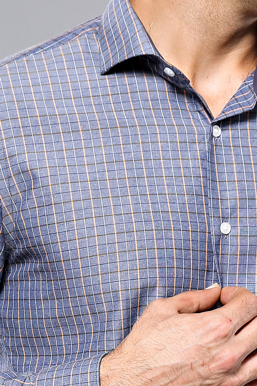 Chemise à carreaux grise décontractée | Wess