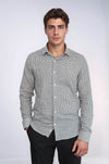 Camicia da uomo verde con motivo pied de poule - Wessi