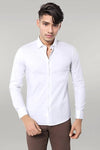Camicia da uomo in cotone elasticizzato bianco | Wess