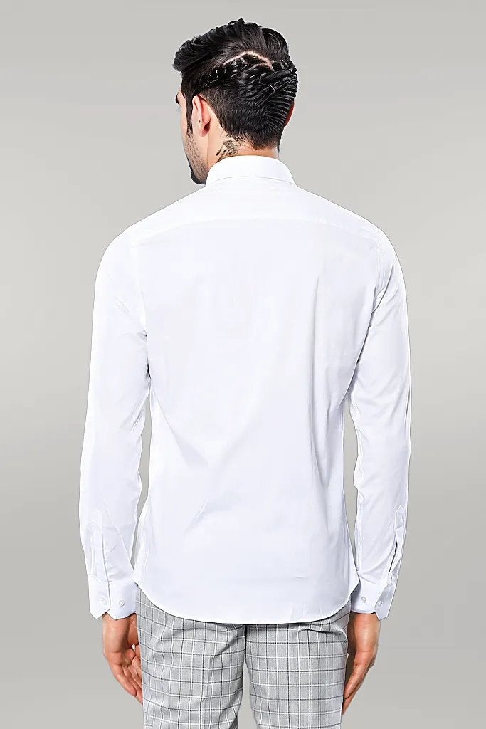 Chemise blanche en coton extensible pour homme | Wess