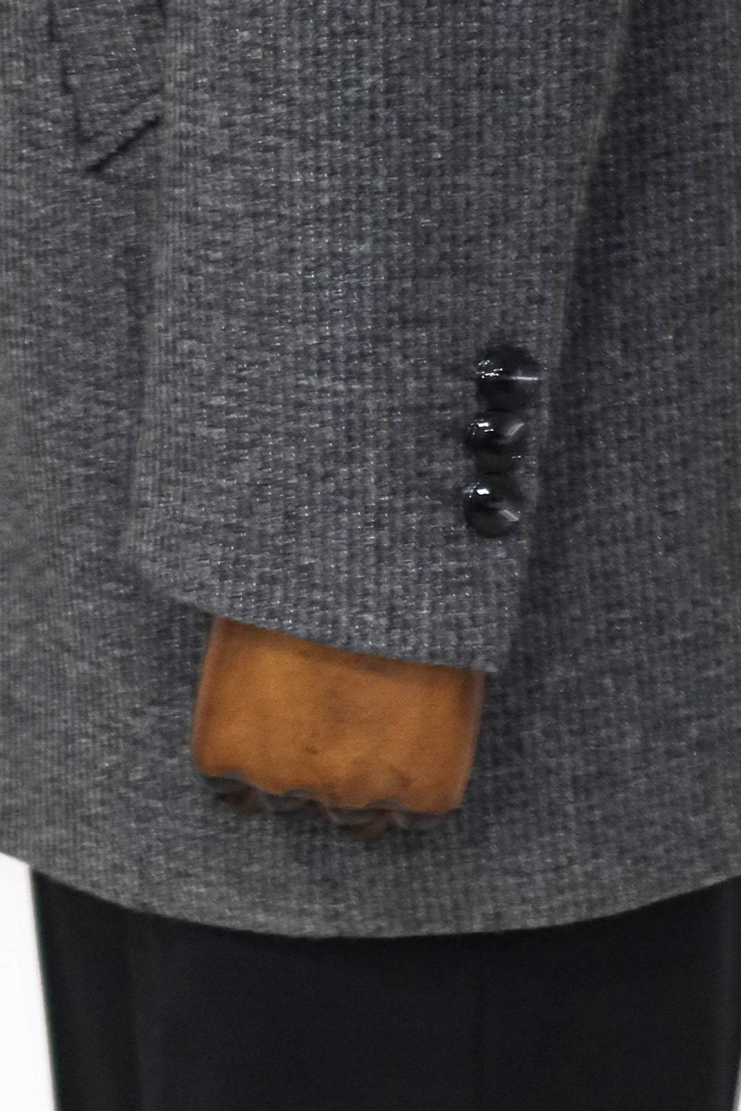 Cappotto da uomo grigio fantasia con colletto in piedi - Wessi