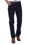 Pantalones Hombre Ante Liso Bolsillos Con Solapa Algodón Azul Marino - Wessi