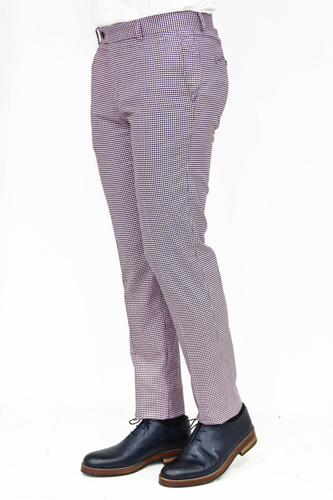 Pantalon Homme Violet Clair à Motifs Pied de Poule - Wessi