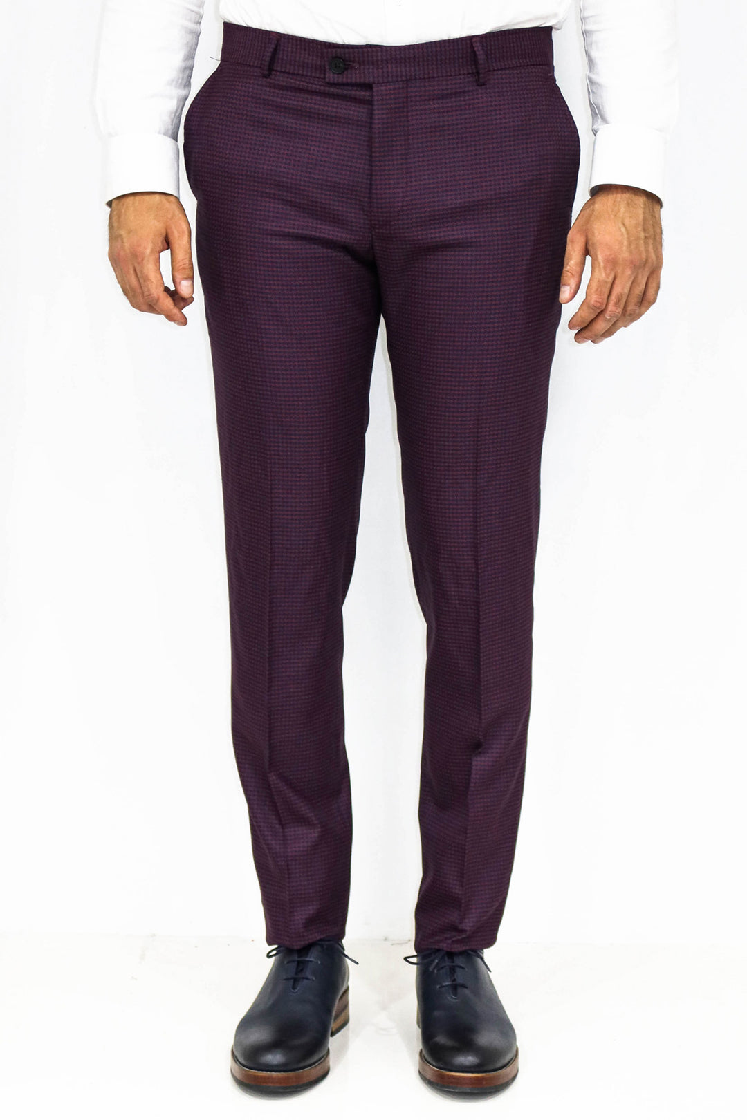Pantalones lisos burdeos para hombre - Wessi