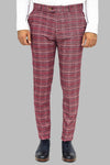 Pantaloni da uomo bordeaux slim fit scozzesi - Wessi