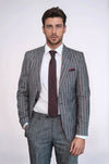 Costume rayé gris deux pièces pour homme - Wessi