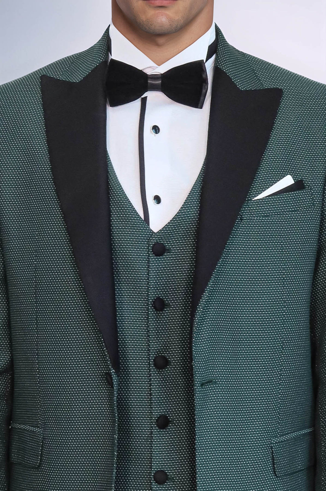 Green Modeled Lapel Tuxedo | Wessi