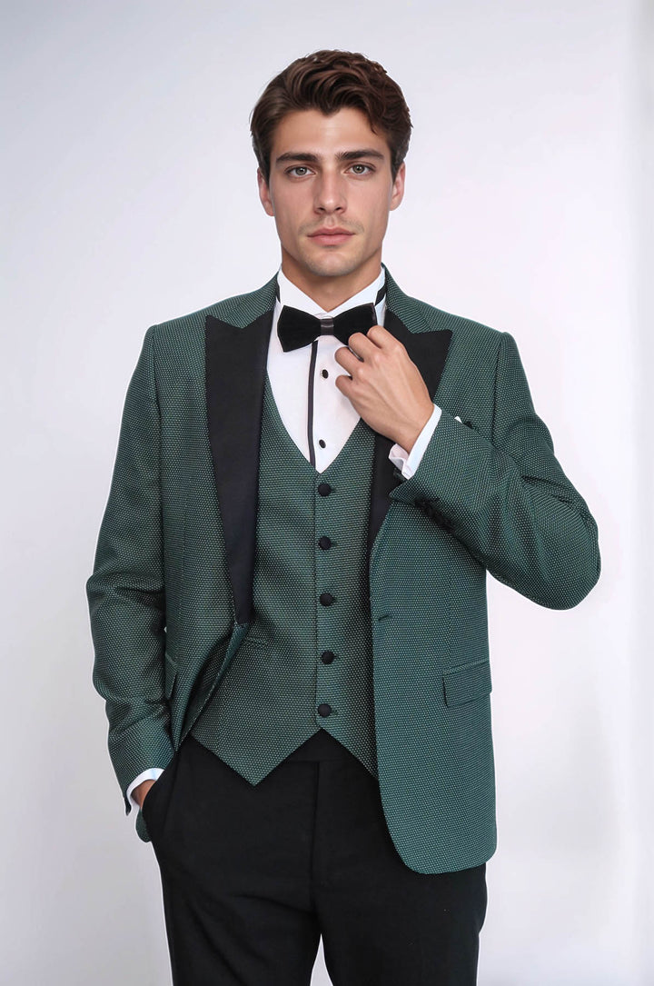 Green Modeled Lapel Tuxedo | Wessi