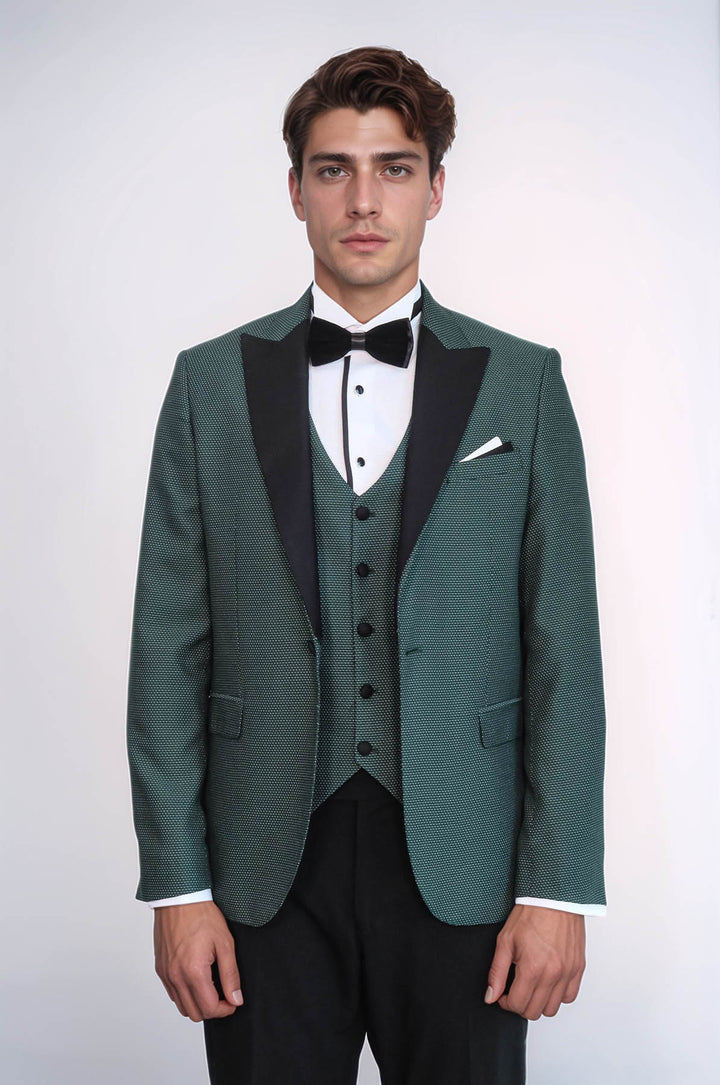 Green Modeled Lapel Tuxedo | Wessi