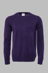 Pull Col Rond Manches Longues Uni Violet Homme - Wessi