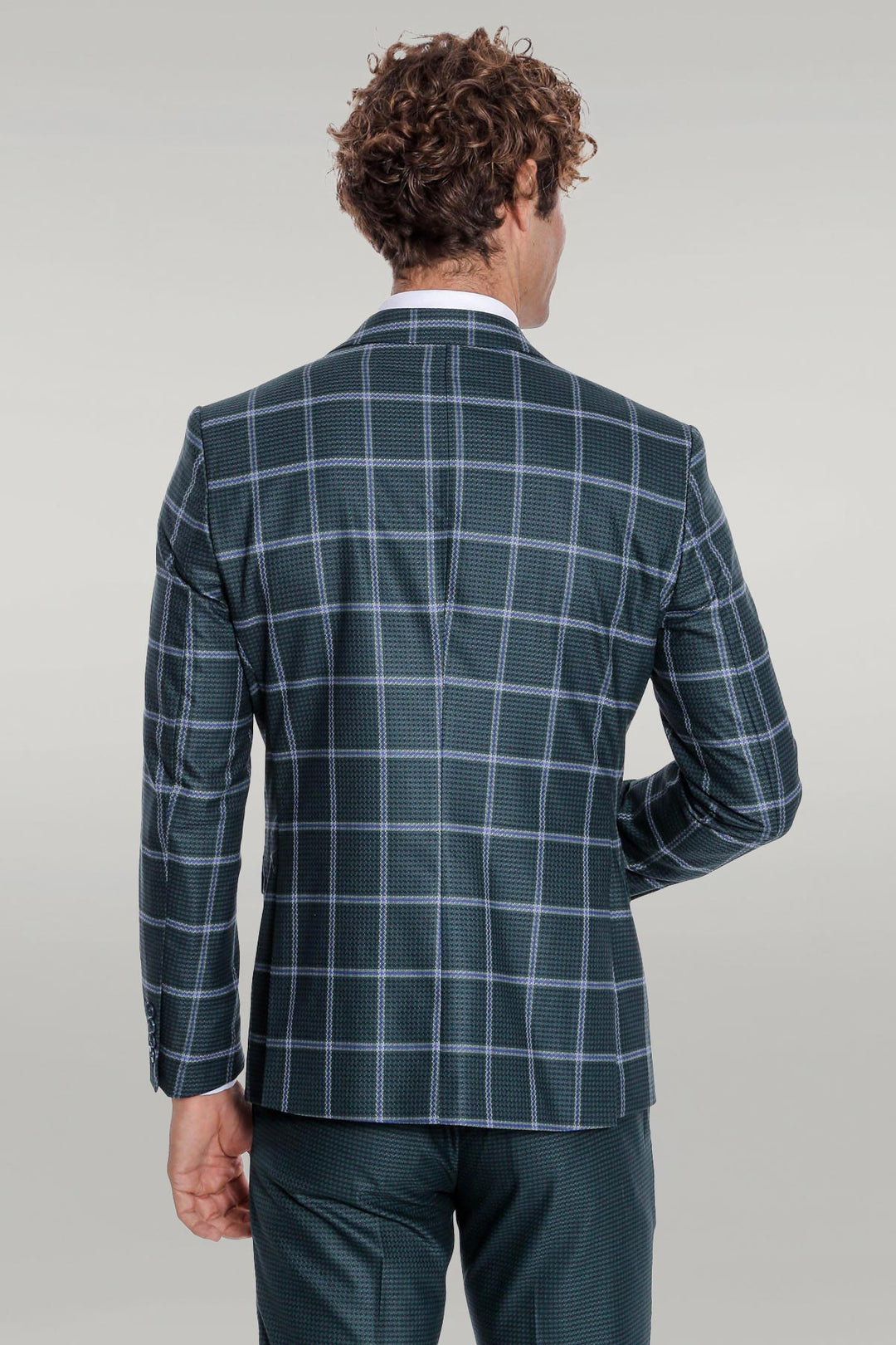 Costume Homme Vert Coupe Slim à Carreaux - Wessi