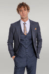 Costume Homme Bleu Marine Coupe Slim à Carreaux - Wessi