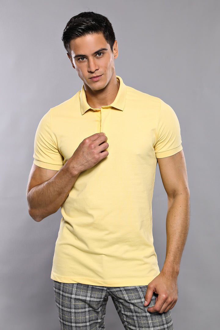 Polo T-shirt gialla semplice | Wess