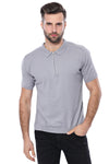T-shirt lavorata a maglia grigia con motivo girocollo - Wessi