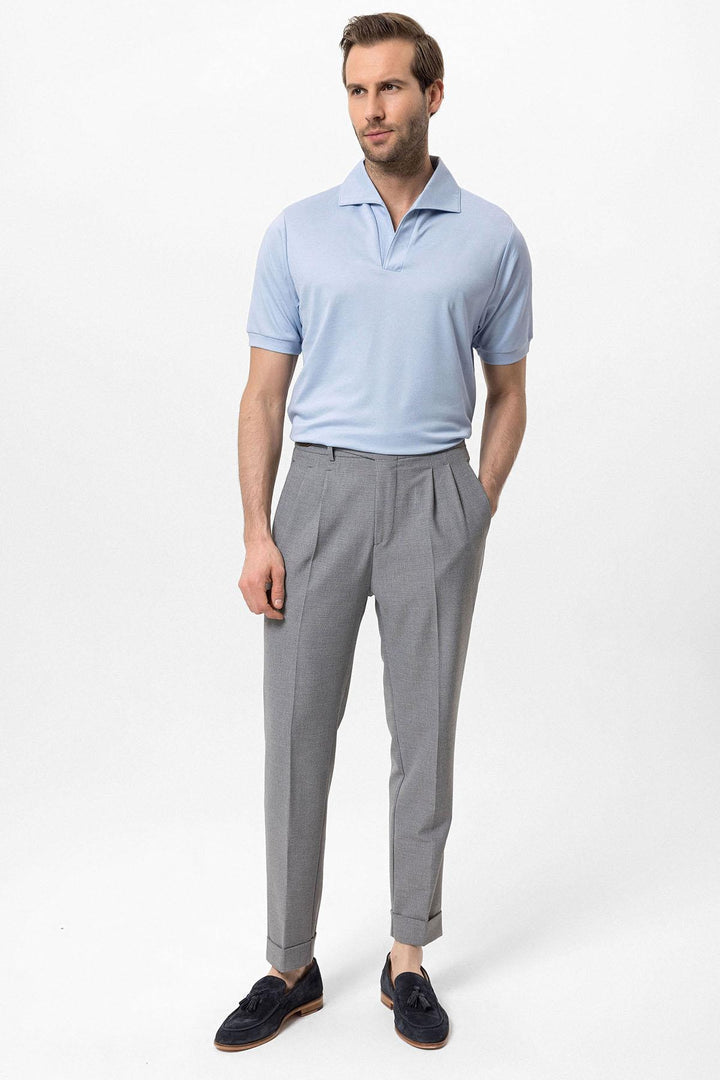 Camicia da uomo con colletto camp vestibilità regolare blu baby - Wessi