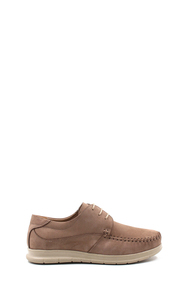 Zapatos con Cordones para Hombre en Ante Taupe con Puntera Moc y Suela Acolchada - Wessi