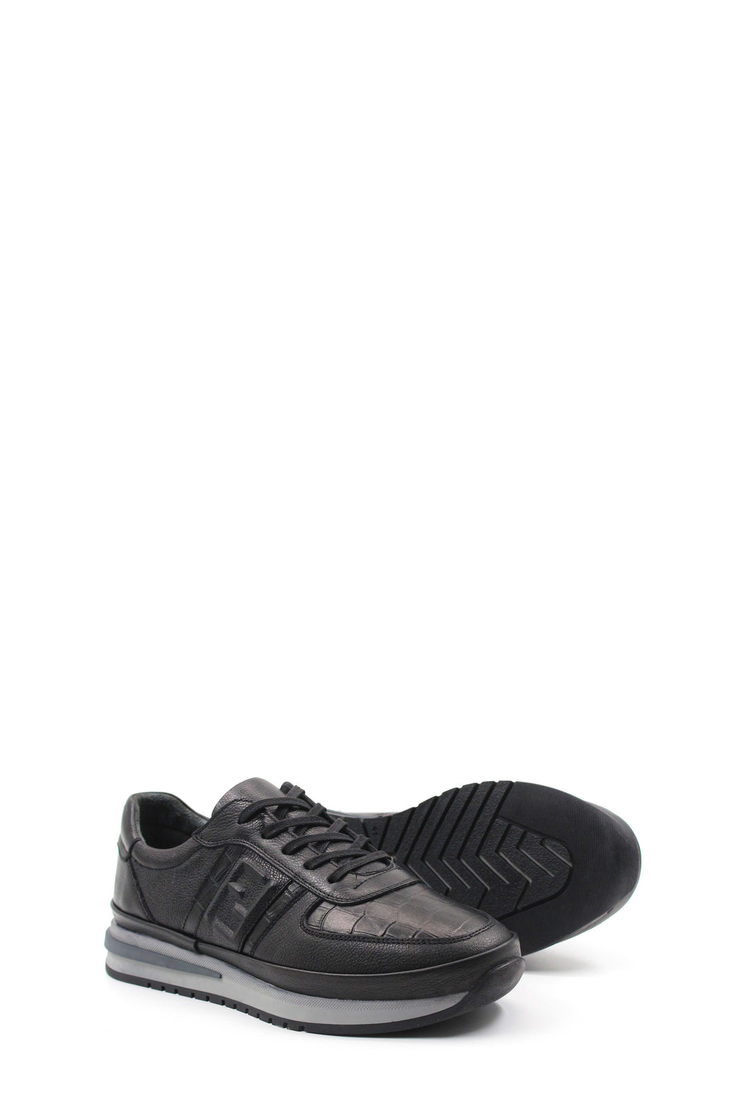 Sneakers sportive in pelle nera-Wessi