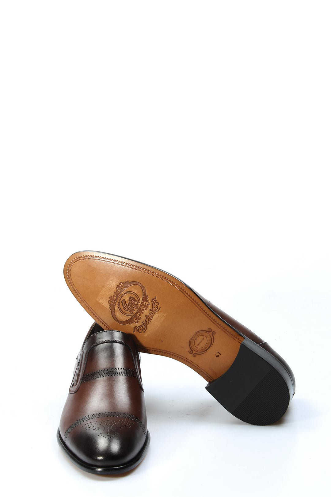 Mocasines Hombre Piel Marrón con Diseño Perforado - Wessi