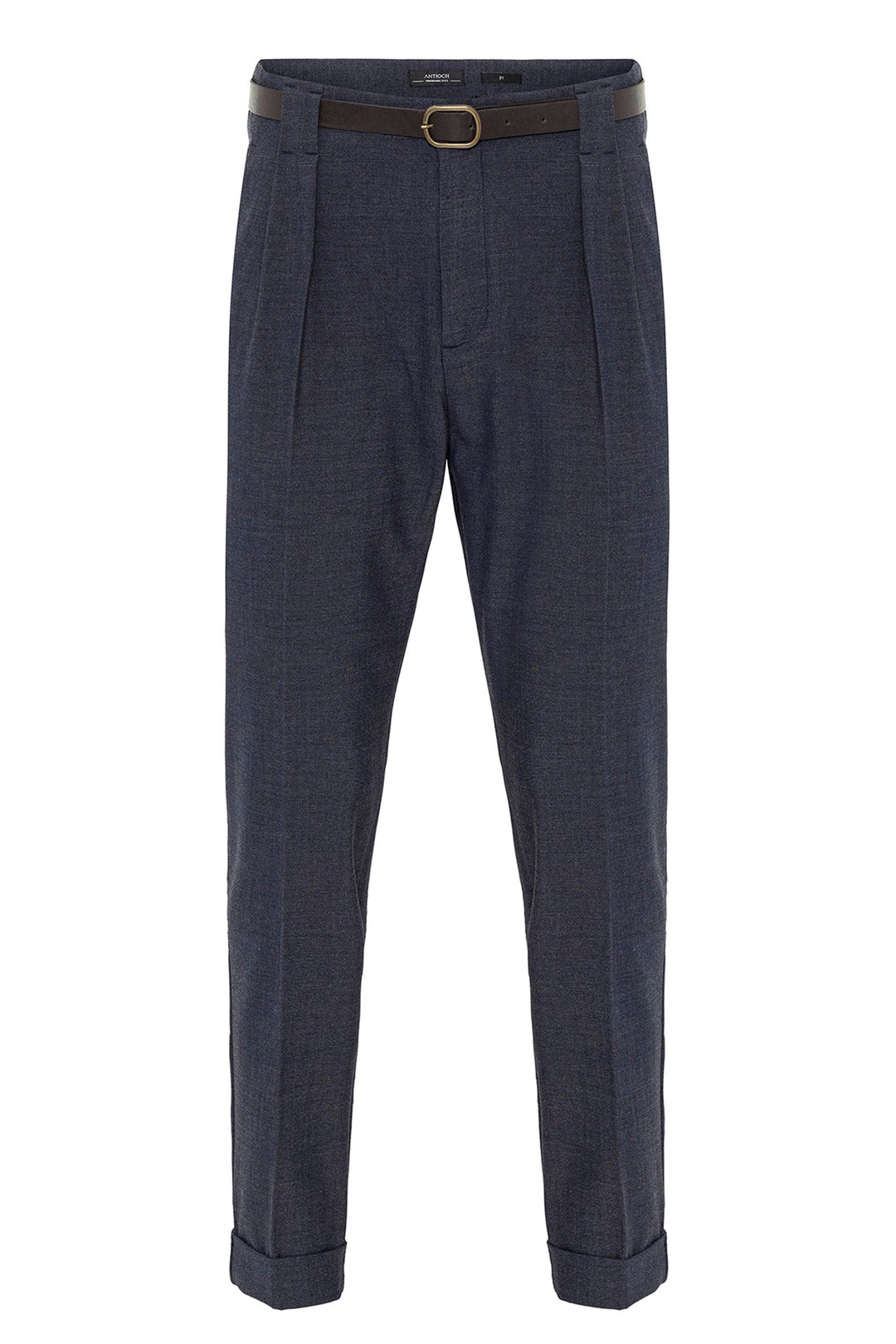 Pantaloni da uomo con polsino doppio con cintura indaco - Wessi