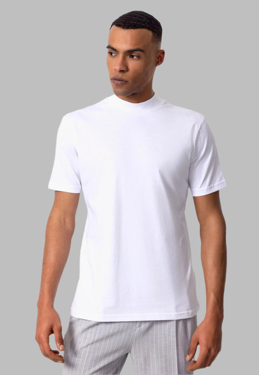Men's White Slim Fit Basic T-Shirt - Wessi