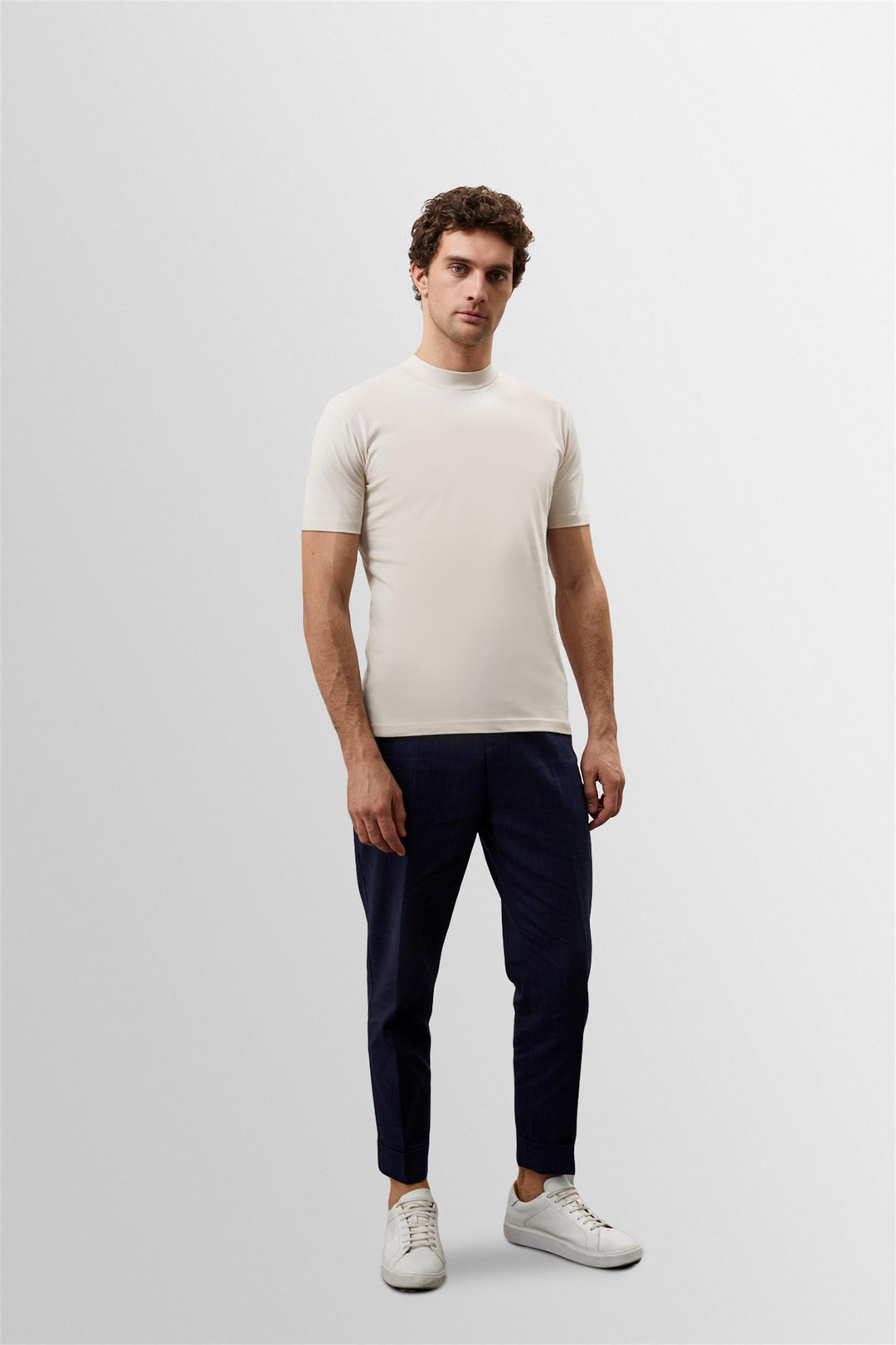 Camiseta básica de hombre beige slim fit - Wessi