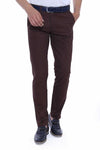 Pantalones Hombre Algodón Slim Fit Tejido Lavado Marrón - Wessi