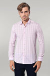 Chemise à carreaux rose clair pour homme | Wess